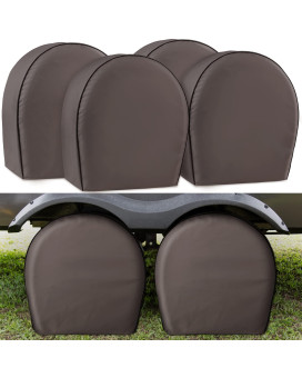 Leader Accessories 4-Pack Tire Covers Heavy Duty 600D Oxford Wheel Covers, Waterproof Pvc Coating Tire Protectors For Rv Trailer Camper Car Truck Jeep Suv Wheel, Dark Grey (Fits 29-3175)