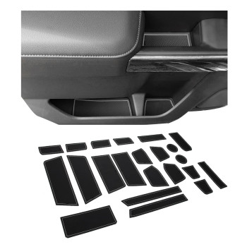 Jkcover Center Console Liner Compatible With (2019-2022) Chevy Silveradogmc Sierra 1500 And 2020-2022 Silveradosierra 25003500 Hd Door Cup Holder Accessories (Crew Cab With Bucket Seat) Gray Trim