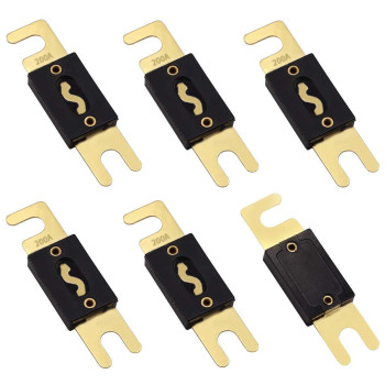 Smseace 6Pcs 200A Gold Plated Anl Fuse Protect Controller Used For Inverters And Car Audio And Other High Current Applications Anl-200A