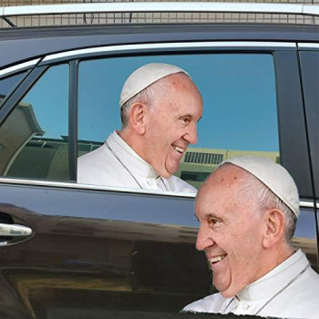 Senksll Pope Francis Car Window Cling Funny Car Sticker Window Decal For Vehicles Automotive Stickers(For Right Side) (Pope)