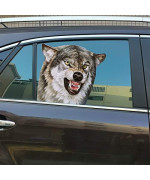 Senksll Wolf Car Window Cling Funny Car Sticker Window Decal For Vehicles Automotive Stickers(For Right Side) (Wolf)