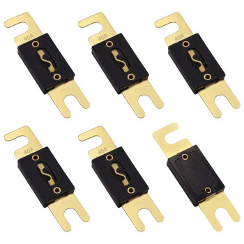 Smseace 6Pcs 40A Gold Plated Anl Fuse Protect Controller Used For Inverters And Car Audio And Other High Current Applications Anl-40A