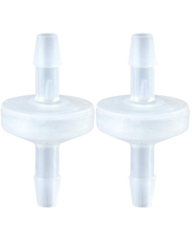 PAGOW 2 Pack 1/4 Inch (6mm) Check Valve, PVDF Wear-Resistant One-Way Check Valve for Fuel Gas Liquid Air, plastic water stops check valve, Micro Diaphragm Check Valve for Air Intake Feed