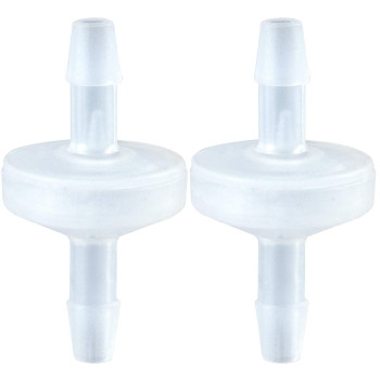 PAGOW 2 Pack 1/4 Inch (6mm) Check Valve, PVDF Wear-Resistant One-Way Check Valve for Fuel Gas Liquid Air, plastic water stops check valve, Micro Diaphragm Check Valve for Air Intake Feed