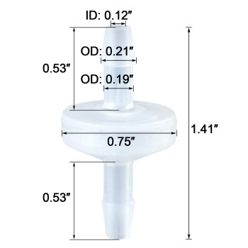 PAGOW 2 Pack 1/4 Inch (6mm) Check Valve, PVDF Wear-Resistant One-Way Check Valve for Fuel Gas Liquid Air, plastic water stops check valve, Micro Diaphragm Check Valve for Air Intake Feed