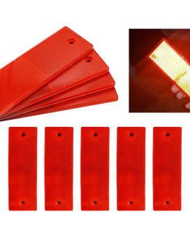 Smseace 15Pcs Red Reflector Sticker Waterproof Plastics Material Stick-Onscrew-Holes Used For Truck,Rvs,Motorcycle,Cars,Bus Reflective Tape