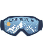 Alpine Valley Michigan Ski Adventures Souvenir Approximately 5 X 25-Inch Vinyl Decal Sticker Goggle Design