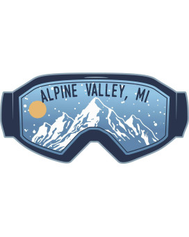 Alpine Valley Michigan Ski Adventures Souvenir Approximately 5 X 25-Inch Vinyl Decal Sticker Goggle Design