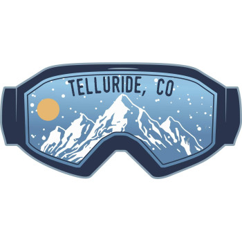 Telluride Colorado Ski Adventures Souvenir Approximately 5 X 25-Inch Vinyl Decal Sticker Goggle Design