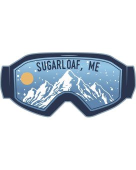 Sugarloaf Maine Ski Adventures Souvenir 2 Inch Vinyl Decal Sticker Goggle Design