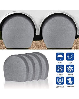 Rv Tire Covers Trailer Spare Wheel Covers Set Of 4 For Truck, Suv, Trailer, Camper, Rv, Universal Fits Tire Diameters 26-29 Inches