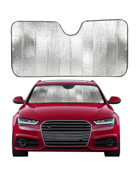 Econour Accordion Windshield Sun Shade For Car Automotive Windshield Cover To Blocks Harmful Uv Rays Reflective Car Screen Protector For Cool Interiors Small (26 X 56 Inches