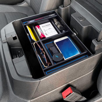 Pimcar Center Console Organizer Compatible With 2019-2022 Chevy Silverado 1500Gmc Sierra 1500 & 2020-2023 Chevy Silveradogmc Sierra 2500 Hd3500 Hd (Full Console Wbucket Seats Only) Blue Trim