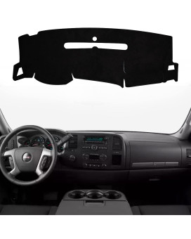Shinehome Dashboard Cover Dash Mat Compatible With Gmc Sierra Chevy Silverado 2007-2013 Dash Covers - Models With Two Glove Boxes