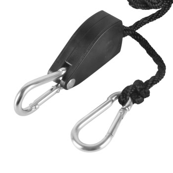 iPower GLROPEMG4X12 12-Pair 1/4 Inch 8-Feet Long Heavy Adjustable Duty Rope Clip Hanger Reinforced Metal, Black