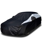 Titan Jet Black Poly 210T Car Cover For Large Sedans 203-212 Waterproof, Uv Protection, Scratch Resistant, Driver-Side Zippered Opening Fits Avalon, Xts, 6-8 And More