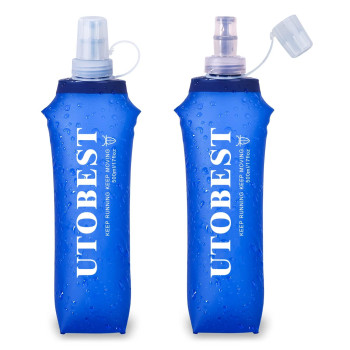 Utobest Roft Flask Running Water Bottle Collapsible Water Bottle For Trail Running Hydration Pack Hiking Cycling Climbing 500Ml2Pcs