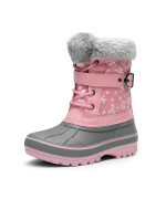 Dream Pairs Boys Girls Mid Calf Winter Warm Snow Boots Kriver-3 Pink Size 2 Little Kid