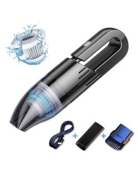 Camfun Mini Handheld Vacuum Cleaner Cordless Portable Car Vacuums With 6Kpa Strong Suction 120W High Power, Quick Charge For Pet Hair, Home And Car Cleaning, Model Cv01, Black
