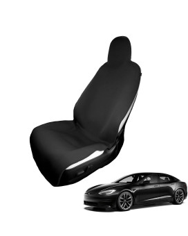 Evnv Tesla Model S Seat Cover - Waterproof Neoprene Tesla Seat Cover Protects Your Seat - Easy To Install - Tesla Model S Accessories 2013-2019 - Black Front Seat Cover