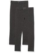 carkartEssentials Girls Uniform Slim Fit Ponte-Knit Pant, Pack Of 2, Dark Grey, Large