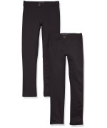 carkartEssentials Toddler Girls Uniform Slim Fit Ponte-Knit Pant, Pack Of 2, Black, 3T