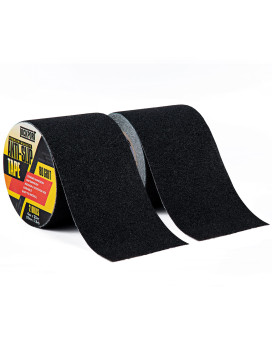 Grip Tape 2-Pack - Heavy Duty Anti Slip Tape with 80 Grit Traction - 4 in x 50 ft of Waterproof, Oil & UV-Resistant, Grip Tape for Stairs, Treads, & Ramps - Non Slip Tape for Outdoor & Indoor