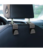Bling Car Seat Headrest Hooks, Crystal Back Seat Hanger Storage Organizer, Sparkling Car Suv Purse Holder For Handbag Clothes Coats Grocery Bags, Handmade Decorations And Accessories For Women(Colour)