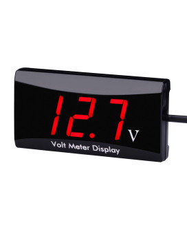 Dc 12V Car Digital Voltmeter - Aimilar Led Display Voltage Volt Meter Gauge For Car Motorcycle (Red)