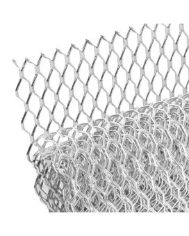 Aggauto Universal 40X13 Car Grill Mesh - Aluminum Alloy Automotive Grille Insert Bumper Hexagon Hole 11X25Mm, One Of The Most Multifunctional Shape Grids Silver