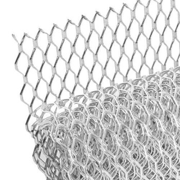 Aggauto Universal 40X13 Car Grill Mesh - Aluminum Alloy Automotive Grille Insert Bumper Hexagon Hole 11X25Mm, One Of The Most Multifunctional Shape Grids Silver