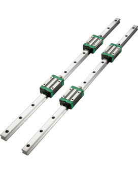 Vevor 2Pcs Linear Rail 079-67 Inch, Linear Bearings And Rails With 4Pcs Hsr20 Bearing Block, Linear Motion Slide Rails Plus For Diy Cnc Routers Lathes Mills, Linear Slide Kit Fit X Y Z Axis