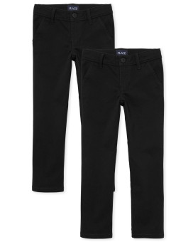 The Childrens Place Girls Skinny Chino Pants, Black, 8 Plus