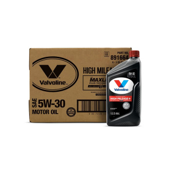 Valvoline High Mileage 150K With Maxlife Plus Technology Motor Oil Sae 5W-30 1 Qt, Case Of 6