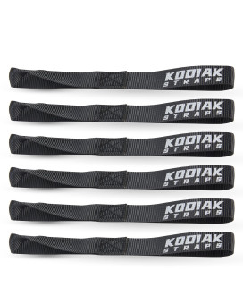 Soft Loop Tie Down Straps - 1 X 12 Inches- 4,500 Lb Load Capacity - Black 6 Pack - Loops For Securing Atv, Utv, Motorcycles, Scooters, Dirt Bikes, Lawn Garden Equipment By Kodiak Straps