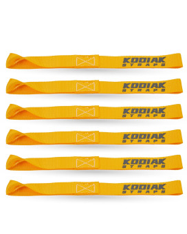 Soft Loop Tie Down Straps - 1 X 12 Inches- 4,500 Lb Load Capacity - Orange 6 Pack - Loops For Securing Atv, Utv, Motorcycles, Scooters, Dirt Bikes, Lawn Garden Equipment By Kodiak Straps