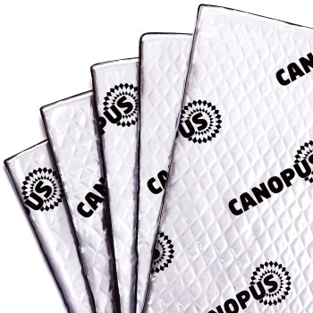 Canopus Car Sound Deadening Mat, 80 Mil 5 Sqft, Pack Of 5 Sheets, Butyl Sound Deadener Mat, Audio Car Sound Dampening Material For Car Trunk, Door, Floor And Ceiling, Silver