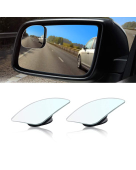 Car Blind Spot Mirror, Fan Shaped Hd Glass Frameless Stick On Adjustabe Few Convex Wide Angle Rear View Mirror For Car Blind Spot, Pack Of 2 (Fan Shape)