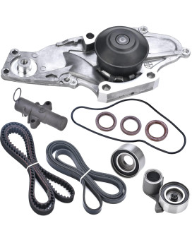 Timing Belt Kit With Water Pump Compatible With 2003-2018 Honda Accord Crosstour Odyssey Pilot Ridgeline Mdx Rdx Rl Tl Tsx Zdx Saturn Vue 30L 35L 37L Replaces Tkh002 Tckwp329 19200-Rdv-J01