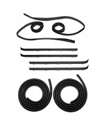 Weileite Front Door Window Molding Rubber Felt Trim Seal Weatherstrip Kit Compatible With Gmc C1500 C2500 C3500 K1500 K2500 K3500 Jimmy Chevy C10 C20 C30 K10 K20 K30 Blazer Suburban V1500 R1500 Truck