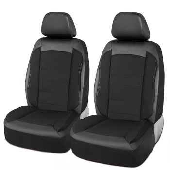 Road Comforts Low Back Front Car Seat Covers, Thicken Foam Back Support, Airbag Compatible, Universal Fit For Cars, Trucks, Vans, Suvs