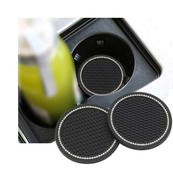 Auto Sport Car Cup Holder Insert Bling Cup Holder Coaster Cup Mat Crystal Rhinestone Bling 275 Inch Diameter Vehicle Travel Home Use Cup Pad 2 Pcs Pack Car Accessories (Bling Black)