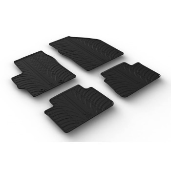 Gledring Gl 0698 Rubber Car Mats Set (T Profile 4-Pieces + Mounting Clips)