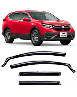 Voron Glass In-Channel Extra Durable Rain Guards For Honda Cr-V (Crv) 2017-2022, Window Deflectors, Vent Window Visors, 4 Pieces - 220150