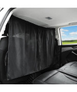 Ovege Car Divider Curtains Sun Shade-Privacy Travel Nap Night Car Camping Detachable Simple Curtain(Black)