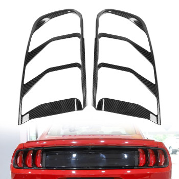 Rt-Tcz Tail Light Lamp Cover Guard Trim Frame Bezels Decoration Accessories For Ford Mustang (2018+ Carbon Fiber)