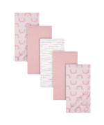 Gerber Girls Newborn Infant Baby Toddler Nursery 100 Cotton Flannel Receiving Swaddle Blanket, Rainbows Pink, Pack Of 5