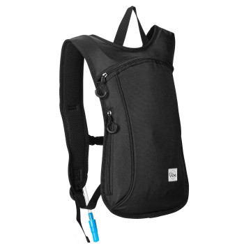 Vibe Hydration Pack Backpack With 2L Bladder For Women, Men, Teens, Kids - Sports, Outdoor, Running, Camping, Hiking, Festivals, Raves (Black)