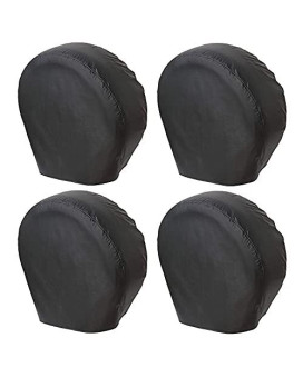 Vinpatio Rv Tire Covers 4 Pack, Waterproof Thickening Leather Tire Cover For Rv Wheel Trailer Camper, Universal Fits Tire Diameters 33-35 Inches, Black