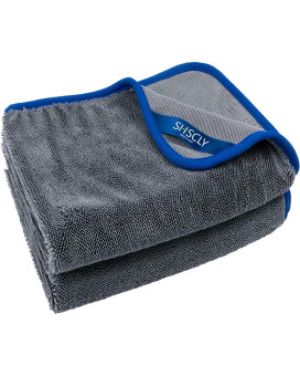 Shscly Microfiber Drying Towels For Cars Large Gray 29 X 33 Inches Pack Of 2